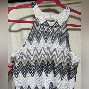 Black, Silver & Gold Mini Dress